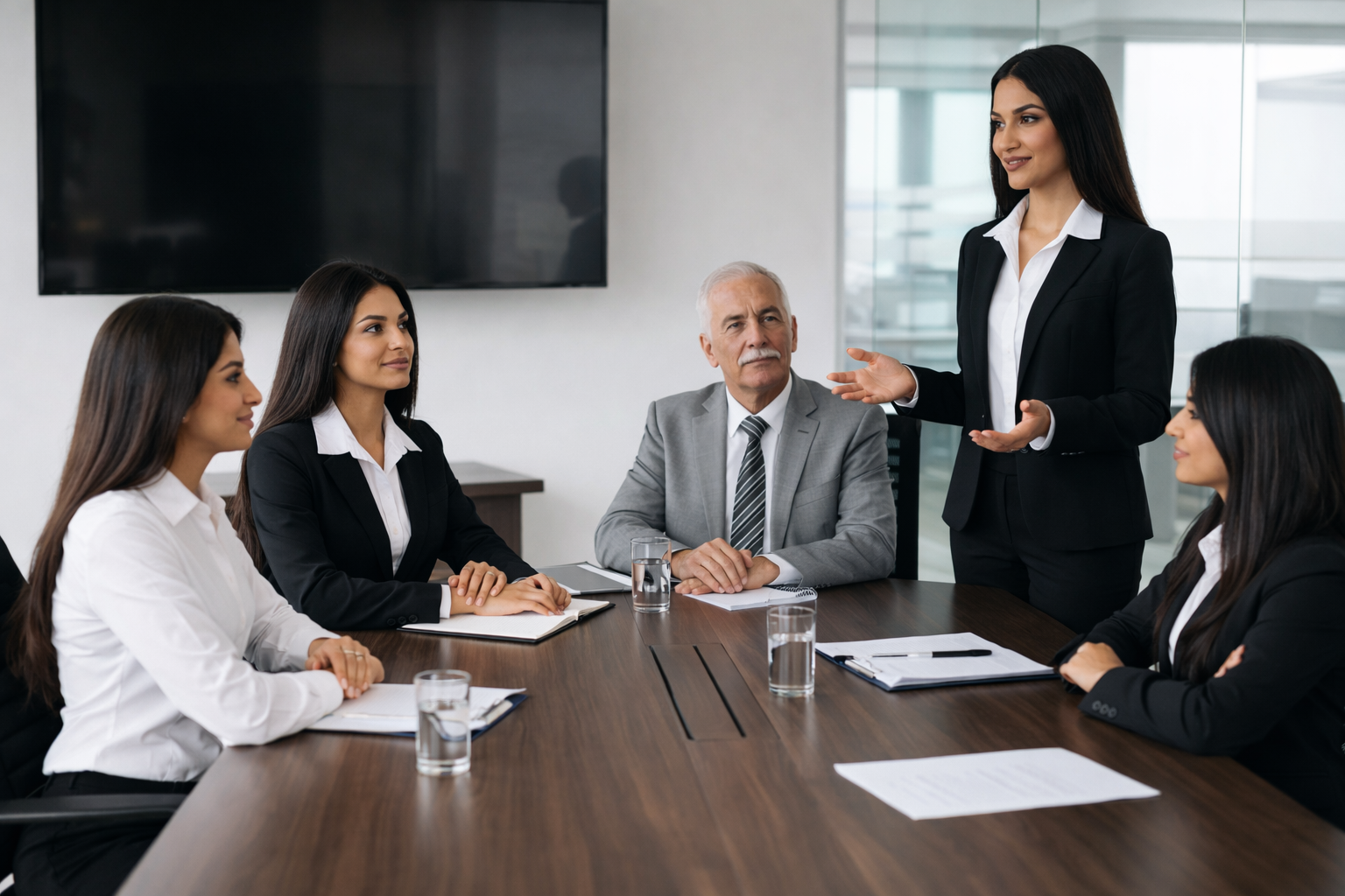 Businesswoman presenting